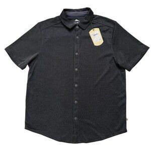 Tommy Bahama Shirt Mens M Shoreview Short Sleeve Tencel Modal Charcoal Gray NEW
